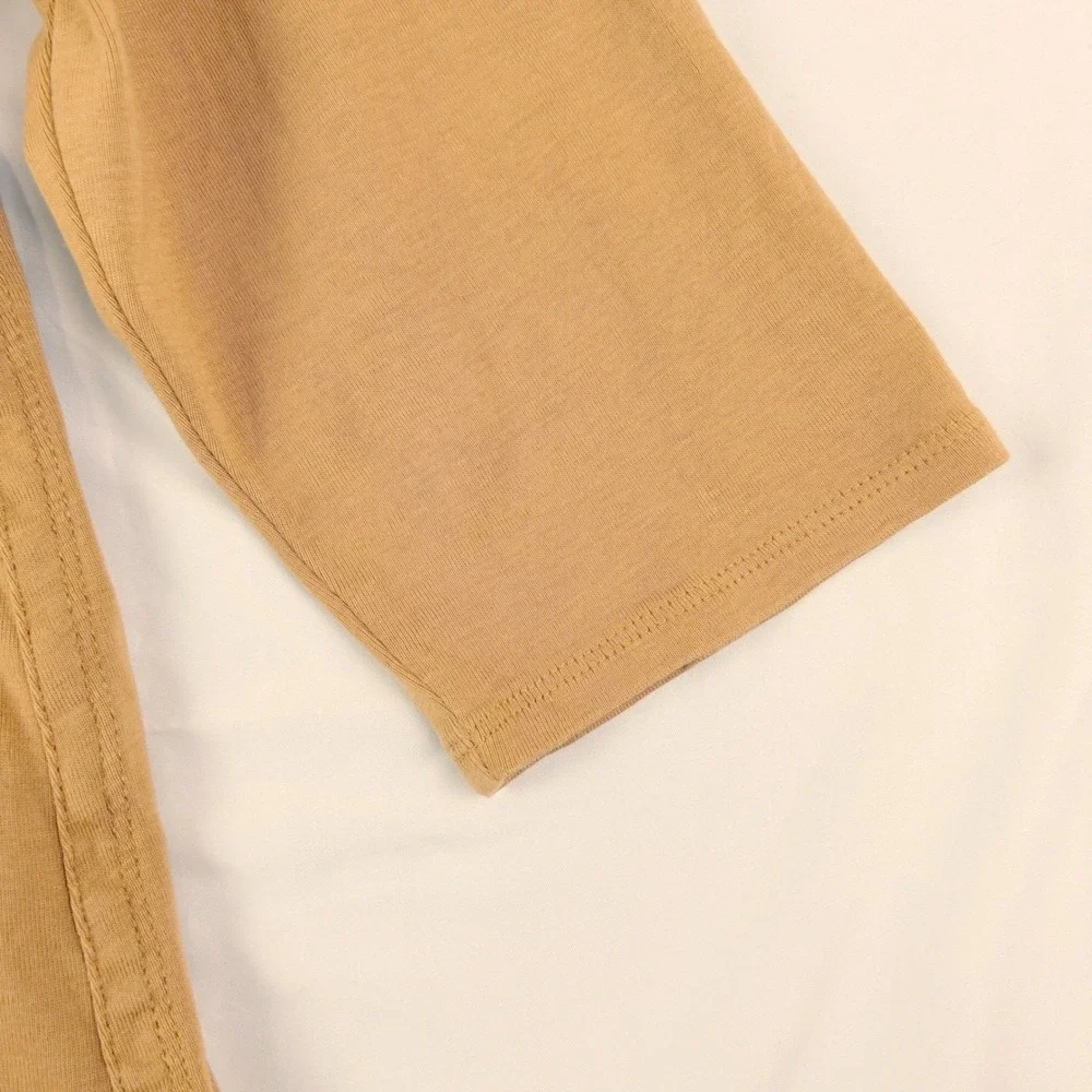 J. Jill XL Brown Pima Cotton 3/4 Sleeve Scoop Neck Tee Relaxed Basic Minimalist
